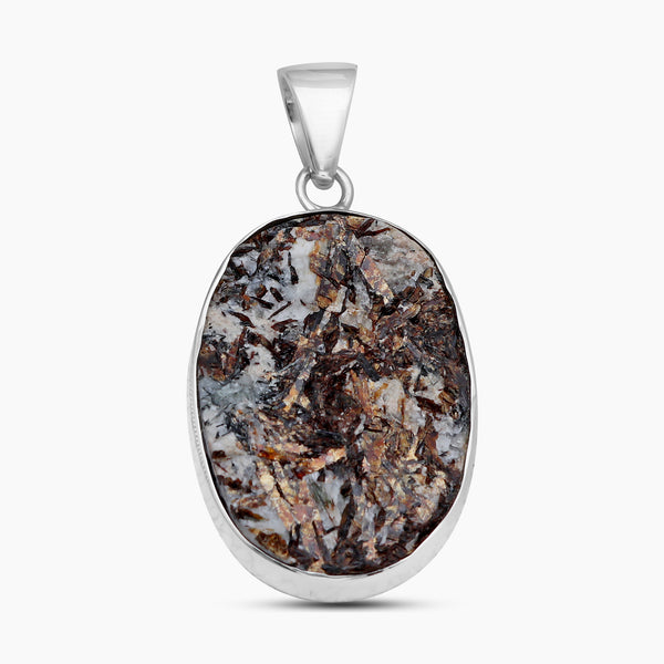 Natural Astrophyllite Silver Pendants
