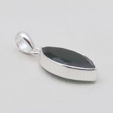 Marquise Cut Green Glass Silver Pendants