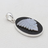 925 Silver Black Onyx Carving Pendants