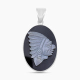 925 Silver Black Onyx Carving Pendants