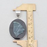 925 Silver Black Onyx Carving Pendants