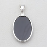 925 Silver Black Onyx Carving Pendants