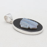 925 Silver Black Onyx Carving Pendants