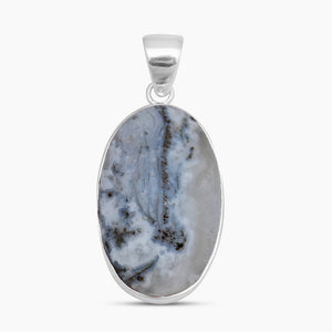 Solar Ice Quartz Silver Plain Pendants