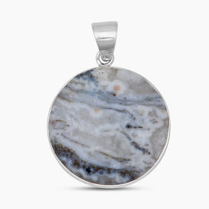 Solar Ice Quartz Silver Plain Pendants
