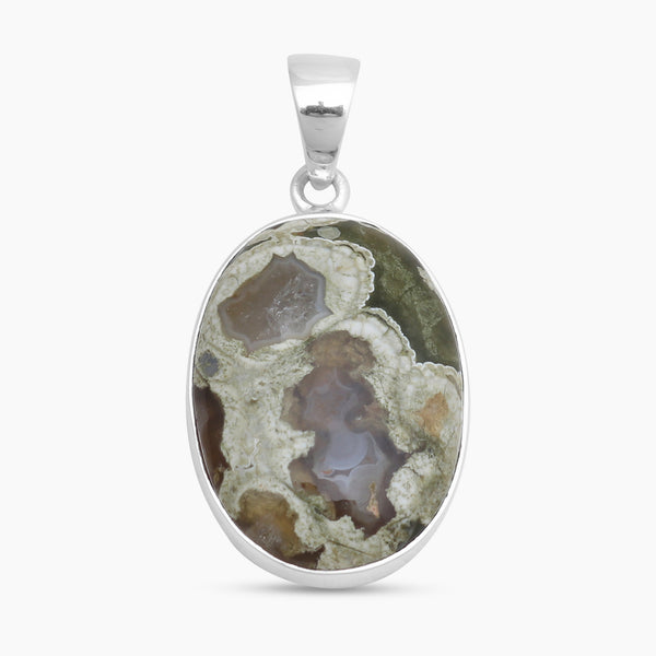 925 Sterling Silver Rainforest Jasper Pendants