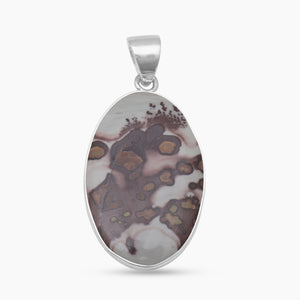 Coffee Bean Jasper Silver Pendants