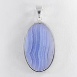 Blue Lace Agate 925 Silver Pendant