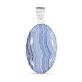 Blue Lace Agate 925 Silver Pendant