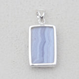 Blue Lace Agate 925 Silver Pendants