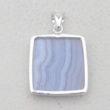 Blue Lace Agate 925 Silver Pendants