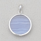 Blue Lace Agate 925 Silver Pendants