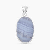 Blue Lace Agate 925 Silver Pendants