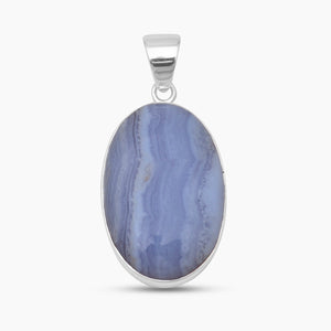 Blue Lace Agate Silver Pendants