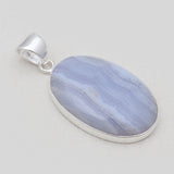 Blue Lace Agate Silver Pendants