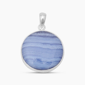Blue Lace Agate 925 Silver Pendants