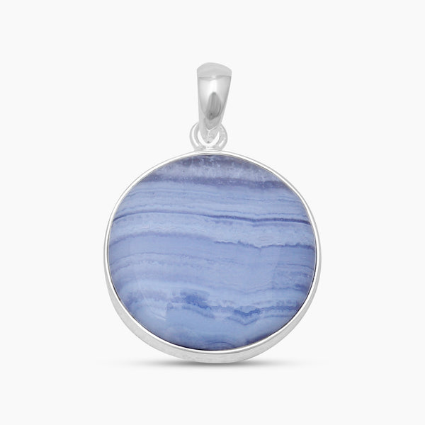 Blue Lace Agate 925 Silver Pendants