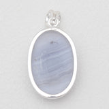 Blue Lace Agate 925 Silver Pendants