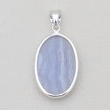 Blue Lace Agate Silver Pendants