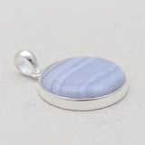 Blue Lace Agate 925 Silver Pendants
