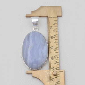 Blue Lace Agate Silver Pendants