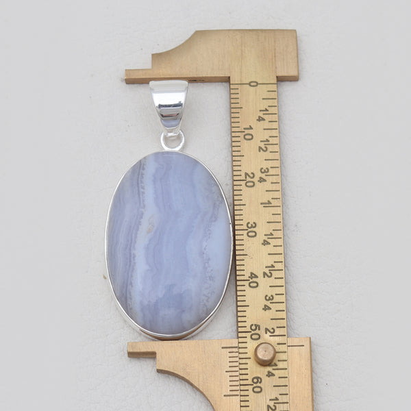Blue Lace Agate Silver Pendants