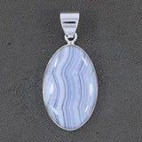 Blue Lace Agate 925 Silver Pendant