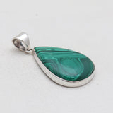 Natural Malachite Silver Pendants