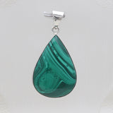 Natural Malachite Silver Pendants