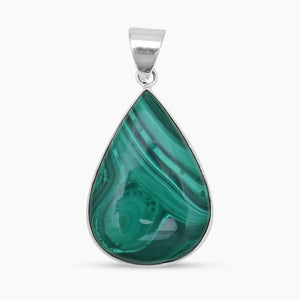 Natural Malachite Silver Pendants