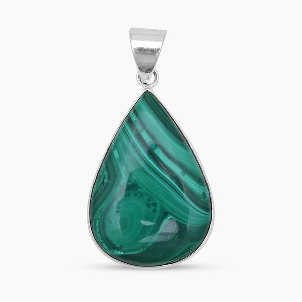 Natural Malachite Silver Pendants