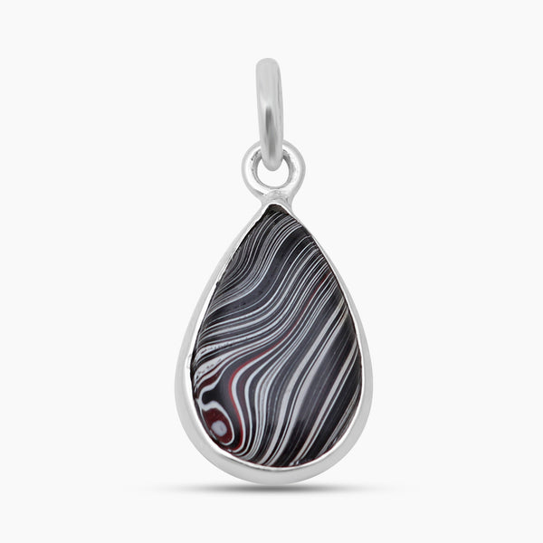 925 Sterling Silver Fordite Jasper Pendants