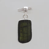 Green Tourmaline Silver Plain Pendants