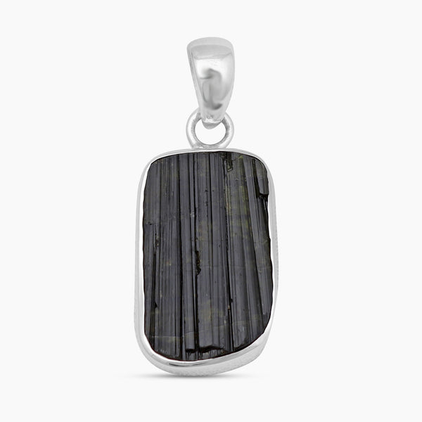 Green Tourmaline Silver Plain Pendants