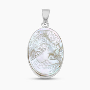 Carving Shell Silver Cameo Pendants