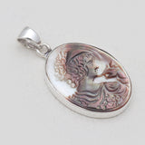 Carving Shell Silver Cameo Pendants