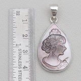Carving Shell Silver Women Pendants