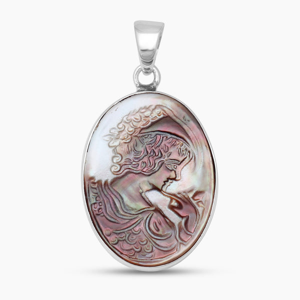 Carving Shell Silver Cameo Pendants