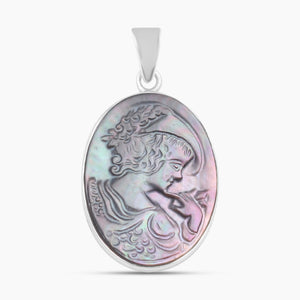 925 Sterling Silver Carving Shell Pendants