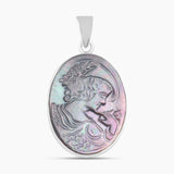 925 Sterling Silver Carving Shell Pendants