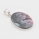 925 Sterling Silver Carving Shell Pendants