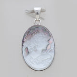 925 Sterling Silver Carving Shell Pendants