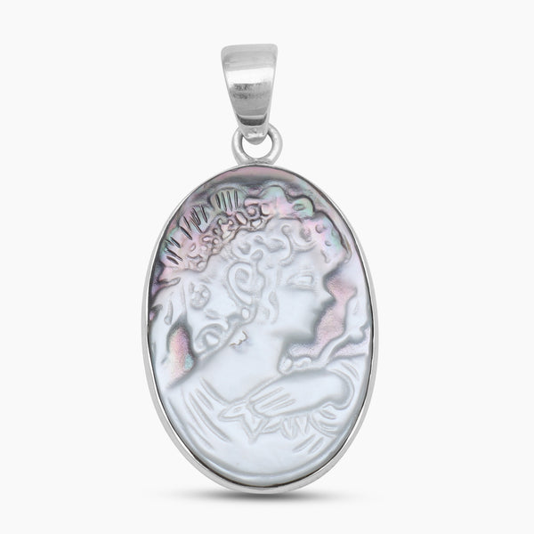 925 Sterling Silver Carving Shell Pendants