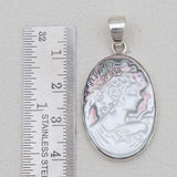 925 Sterling Silver Carving Shell Pendants