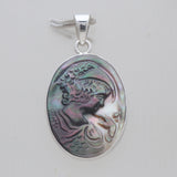 925 Sterling Silver Carving Shell Pendants