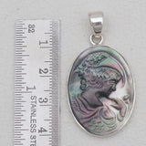 925 Sterling Silver Carving Shell Pendants