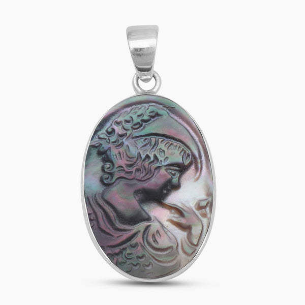 925 Sterling Silver Carving Shell Pendants