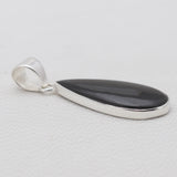Black Onyx Silver Plain Pendants