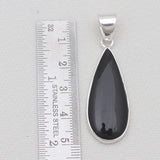 Black Onyx Silver Plain Pendants