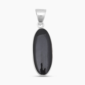 Black Onyx Silver Plain Pendants